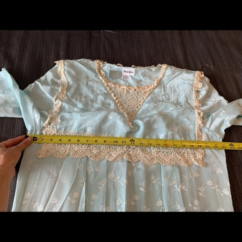 Vintage 50’s 60’s Neiman Marcus Blue Dress Dropped waist  Getsby Old Hollywood - Picture 11 of 12